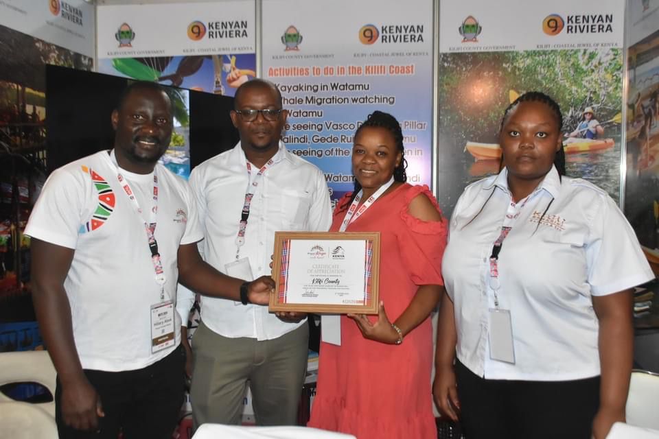 Kilifi County awarded “Certificate of Appreciation” from the Kenya Tourism Board and Magical Kenya